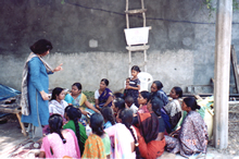 Village women in a reading group