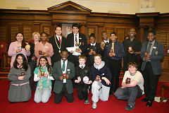 Young people receive their Public Speaking awards